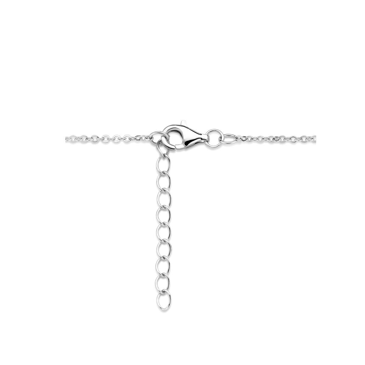 Collana da donna in argento rodiato con cuoricini e zirconia