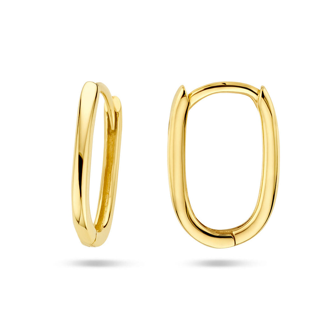 klapoorringen paperclip 14K geelgoud