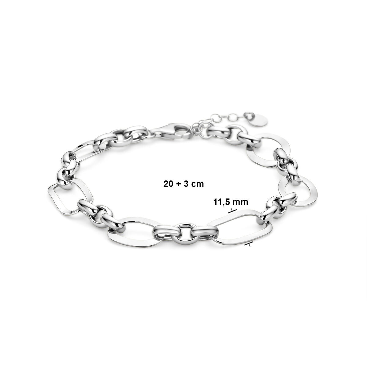 Bracciale in argento da donna rodiato