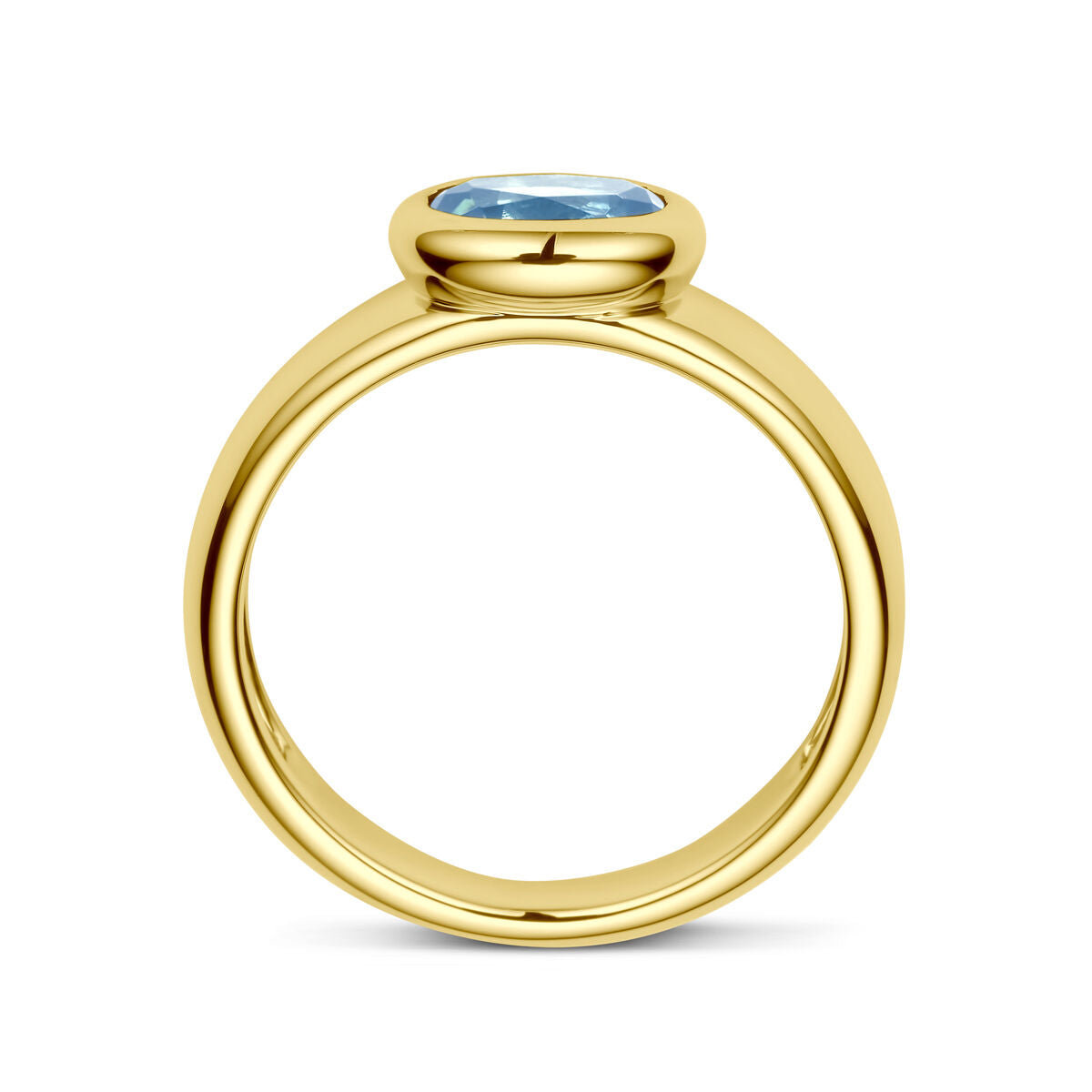 anello topazio london blue oro giallo 14K