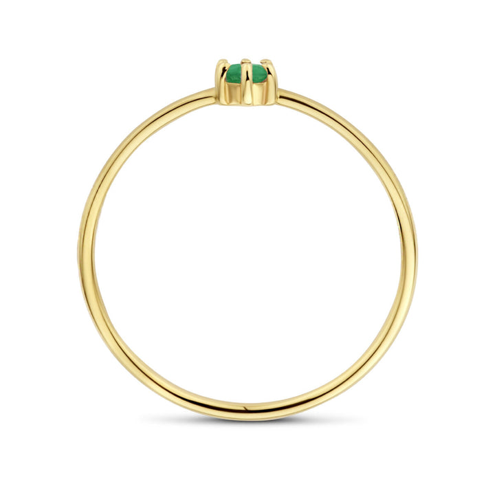 ring met geboortesteen smaragd mei 14K geelgoud