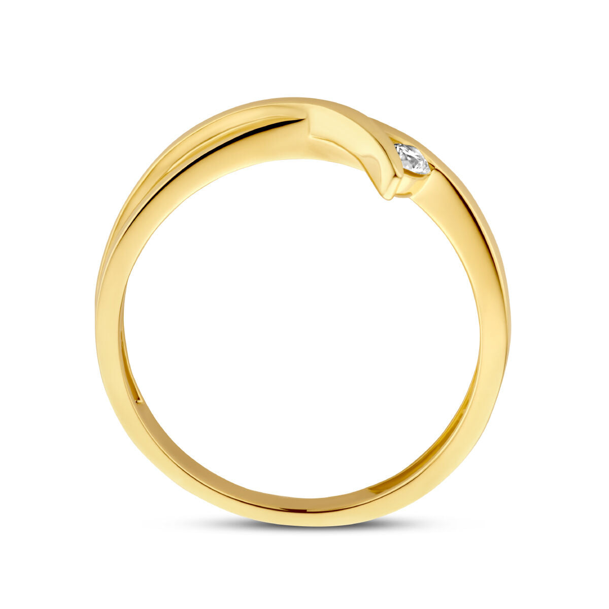 anello diamante 0.06ct h si 14K oro giallo