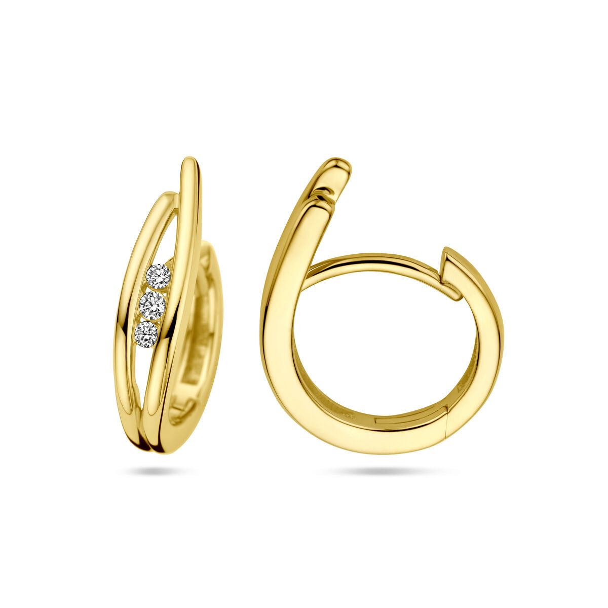 orecchini a clip diamante 0.10ct (2x 0.05ct) h si 14K oro giallo