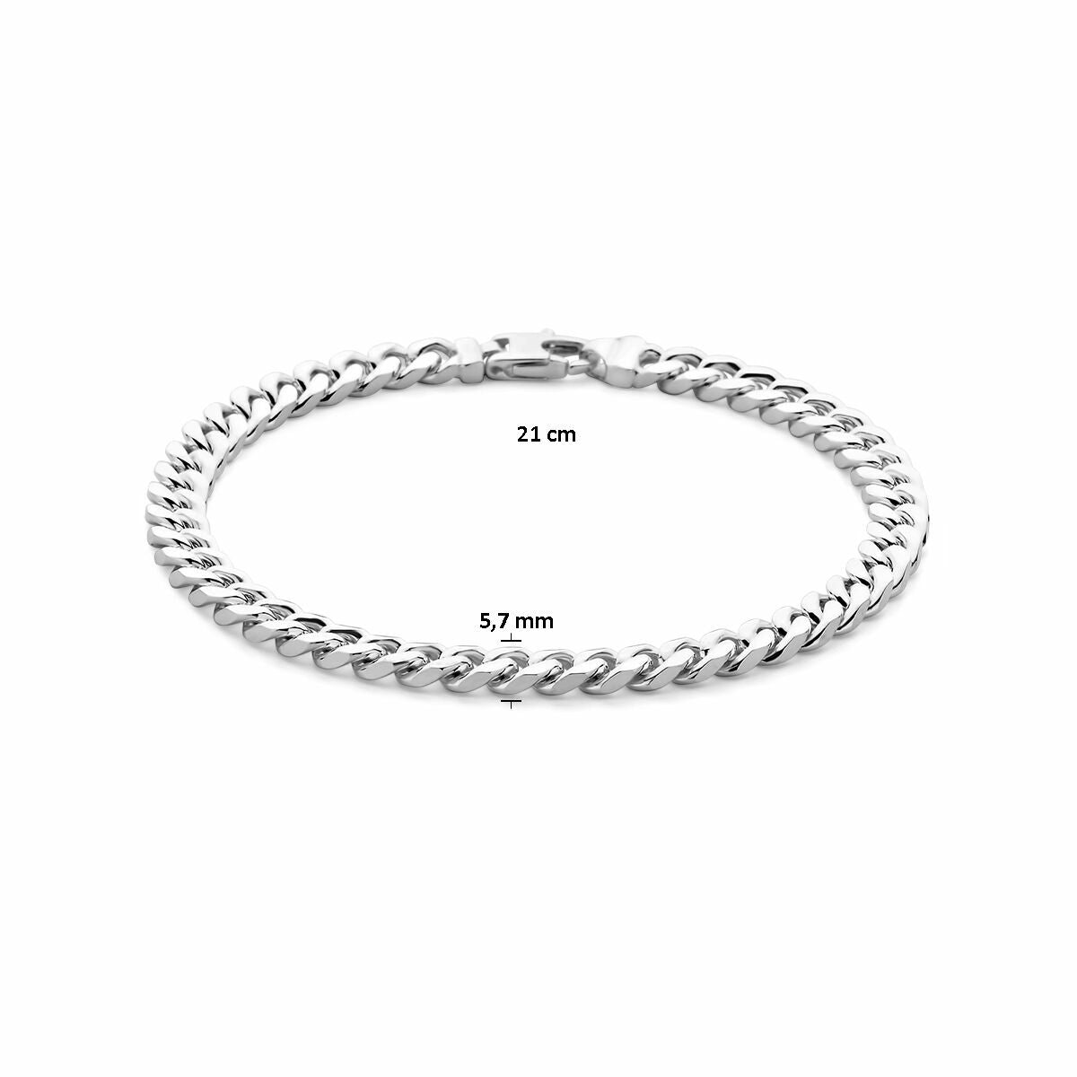 Bracciale in argento da uomo gourmette 5,7 mm