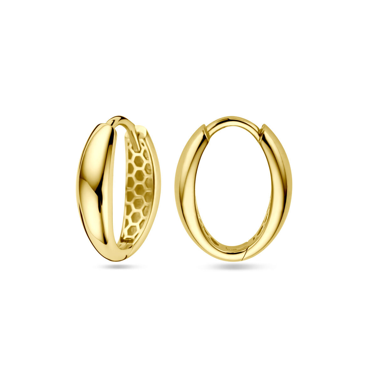 orecchini a cerchio con chiusura a scatto 14K oro giallo