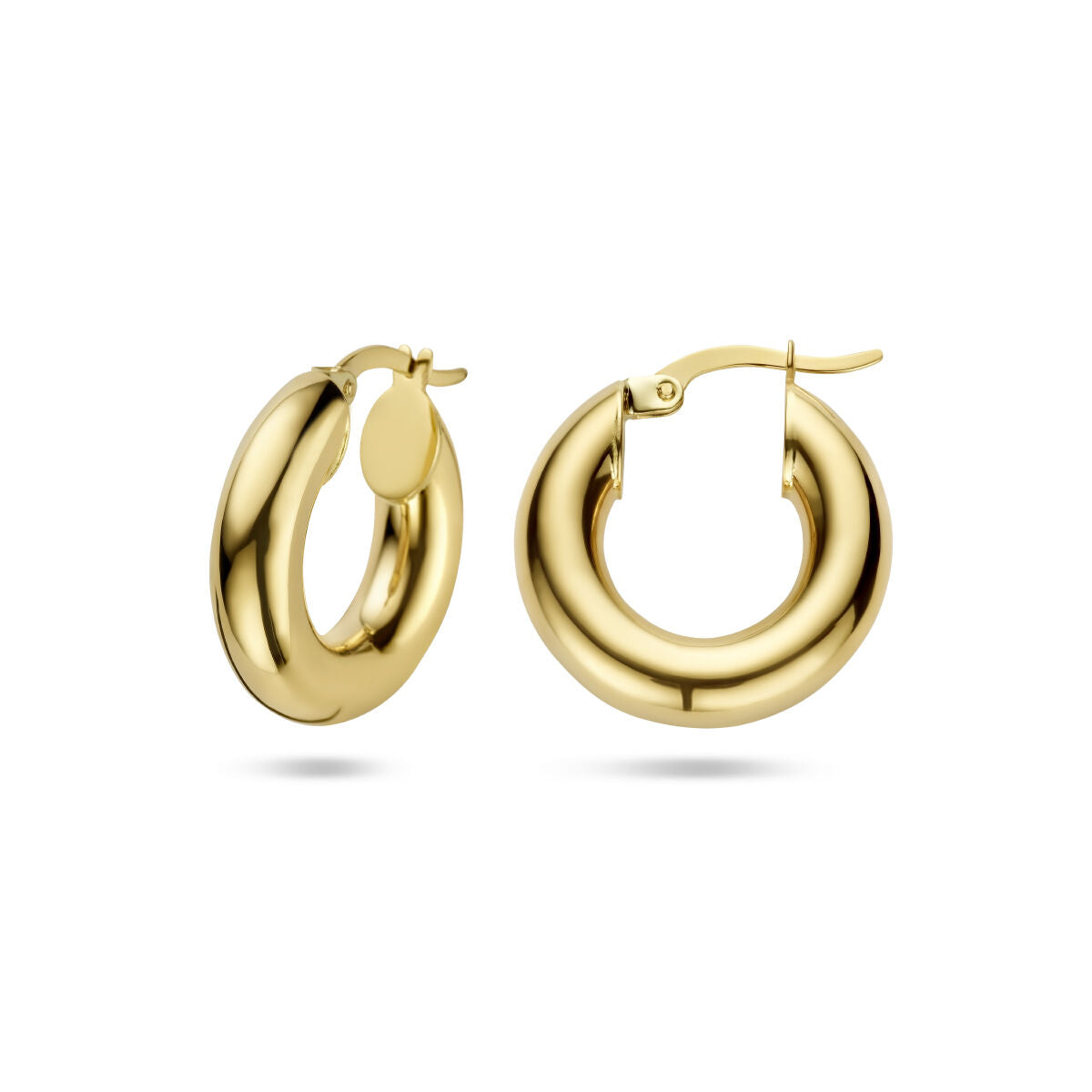orecchini a cerchio 5,0 mm tubo tondo 14K oro giallo