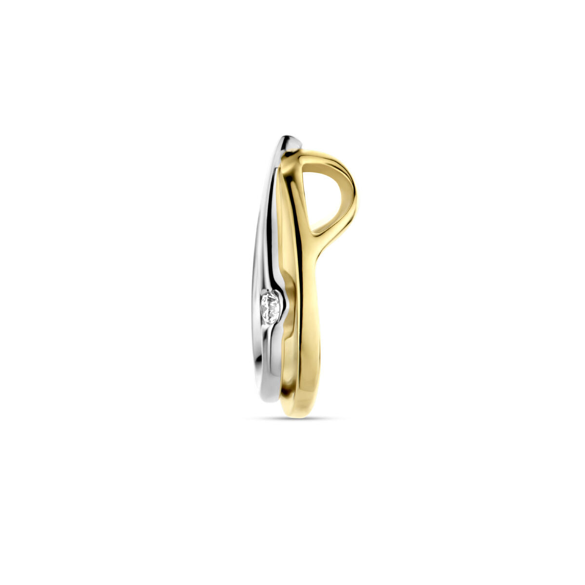 ciondolo diamante 0.03ct h si 14K oro bicolore giallo/bianco