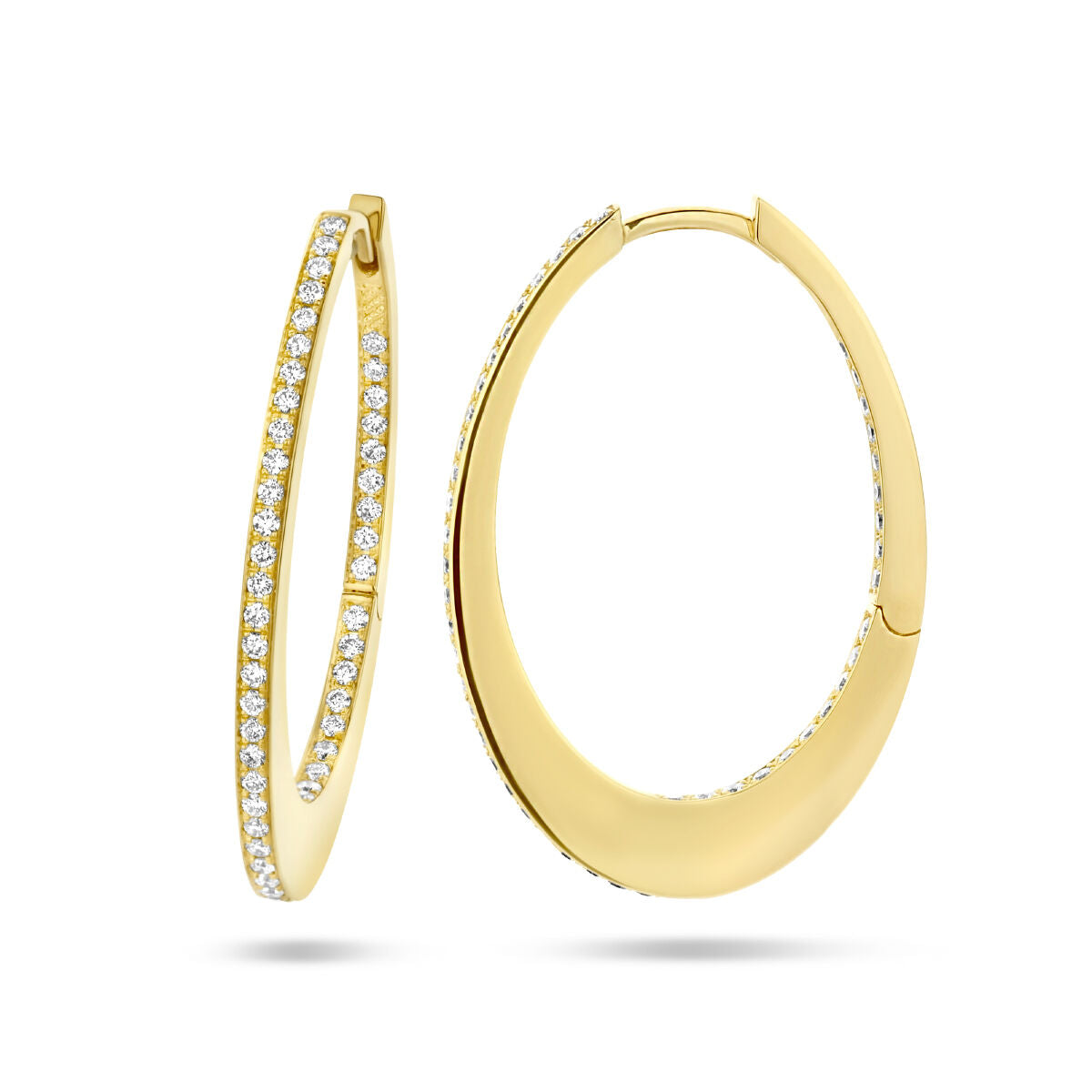 orecchini a cerchio diamante 0.42ct (2x 0.21ct) h si oro giallo 14K