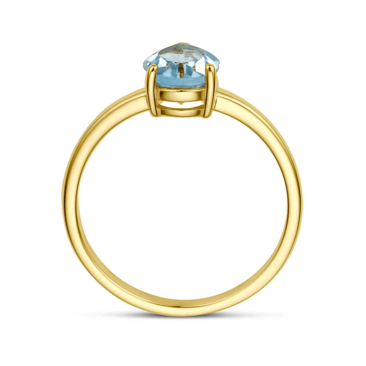 Anello Topazio Blu Oro Giallo 14K