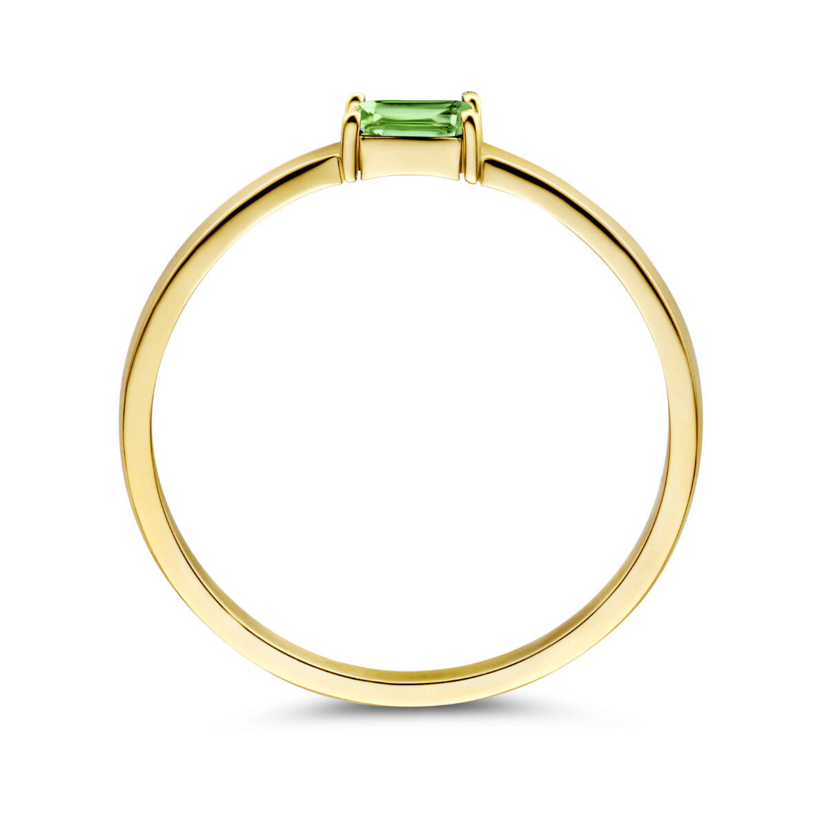 anello con pietra portafortuna smeraldo maggio oro giallo 14K