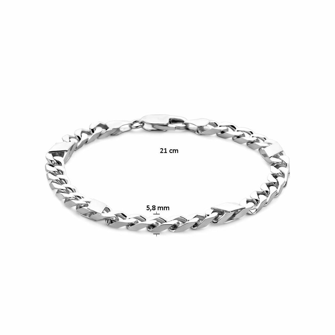 Zilveren armband heren gourmette met tussenstuk 5,8 mm