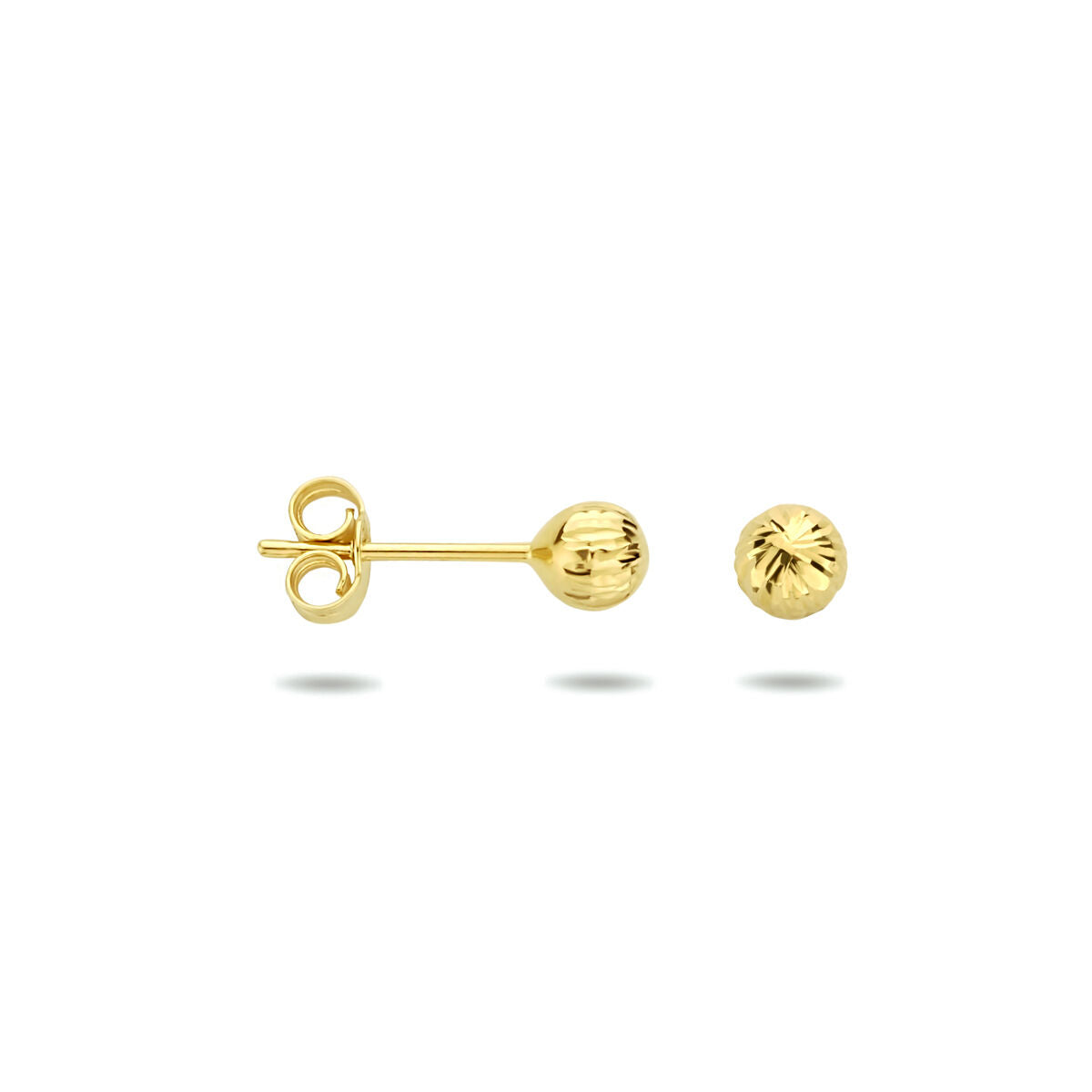 orecchini a perno a sfera diamantati oro giallo 14K