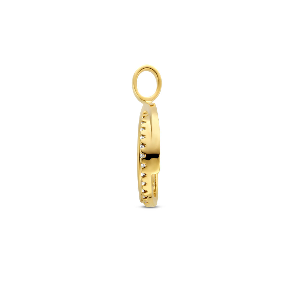 ciondolo tondo diamante 0.13ct h si oro giallo 14K