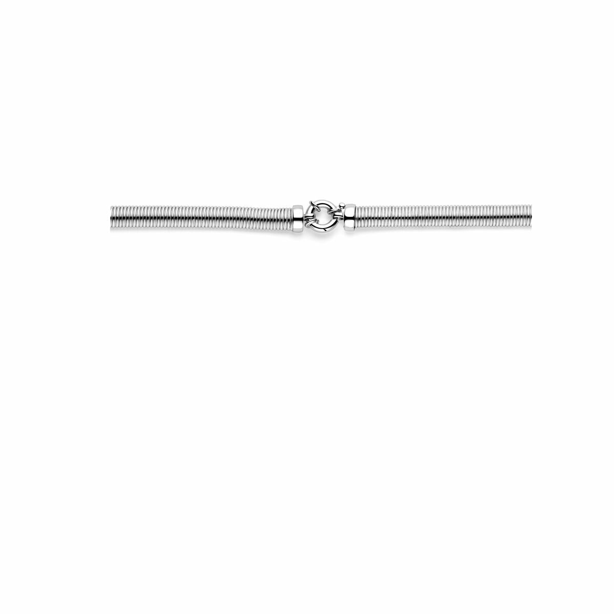 collana 8,0 mm 45 cm con grande chiusura a molla argento rodiato