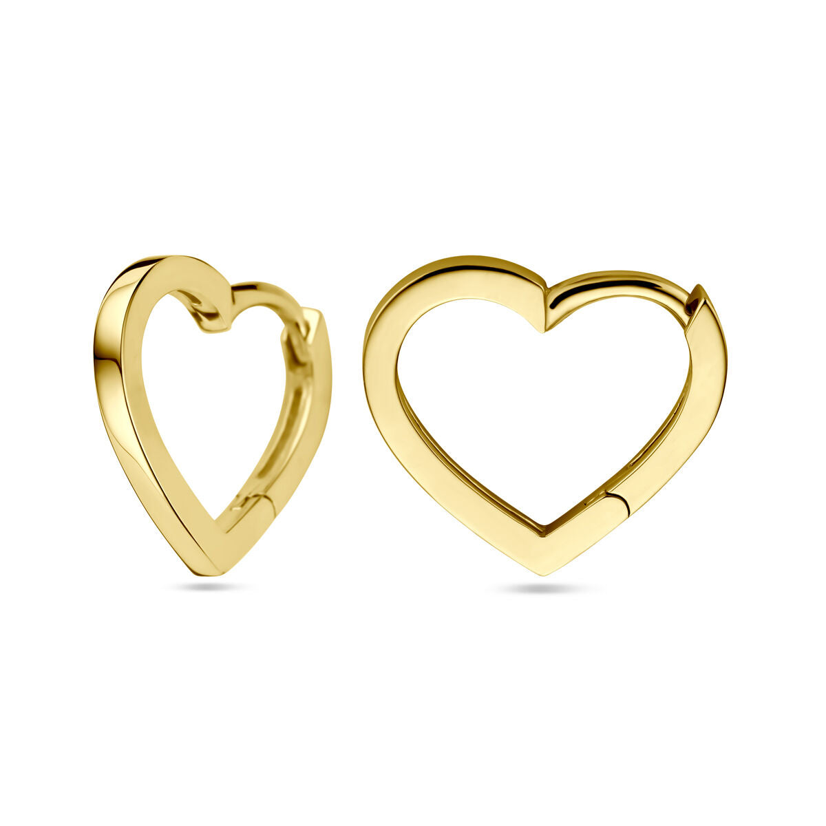 Orecchini alla creola a forma di cuore in oro giallo 14K.