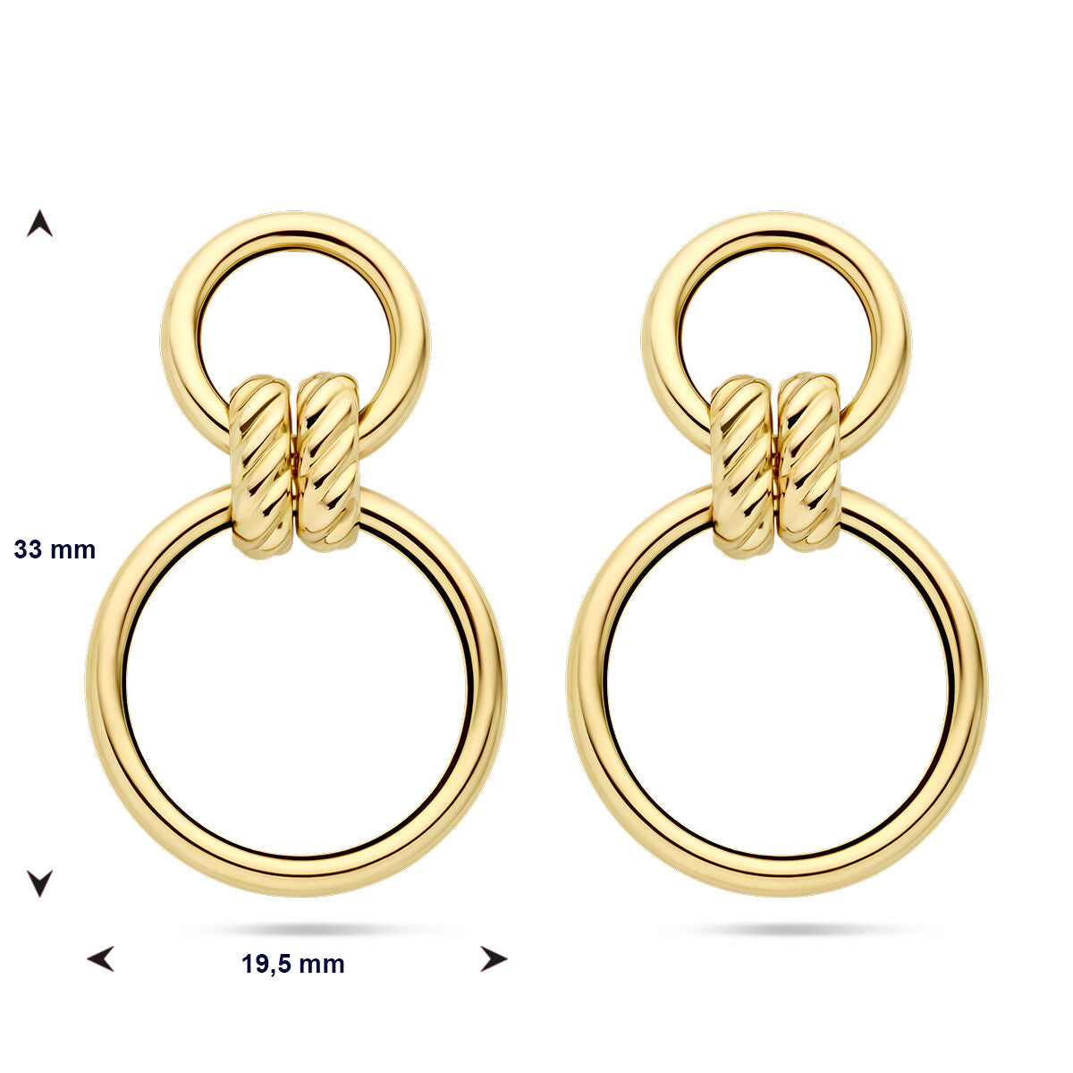 orecchini pendenti cerchi 14K oro giallo