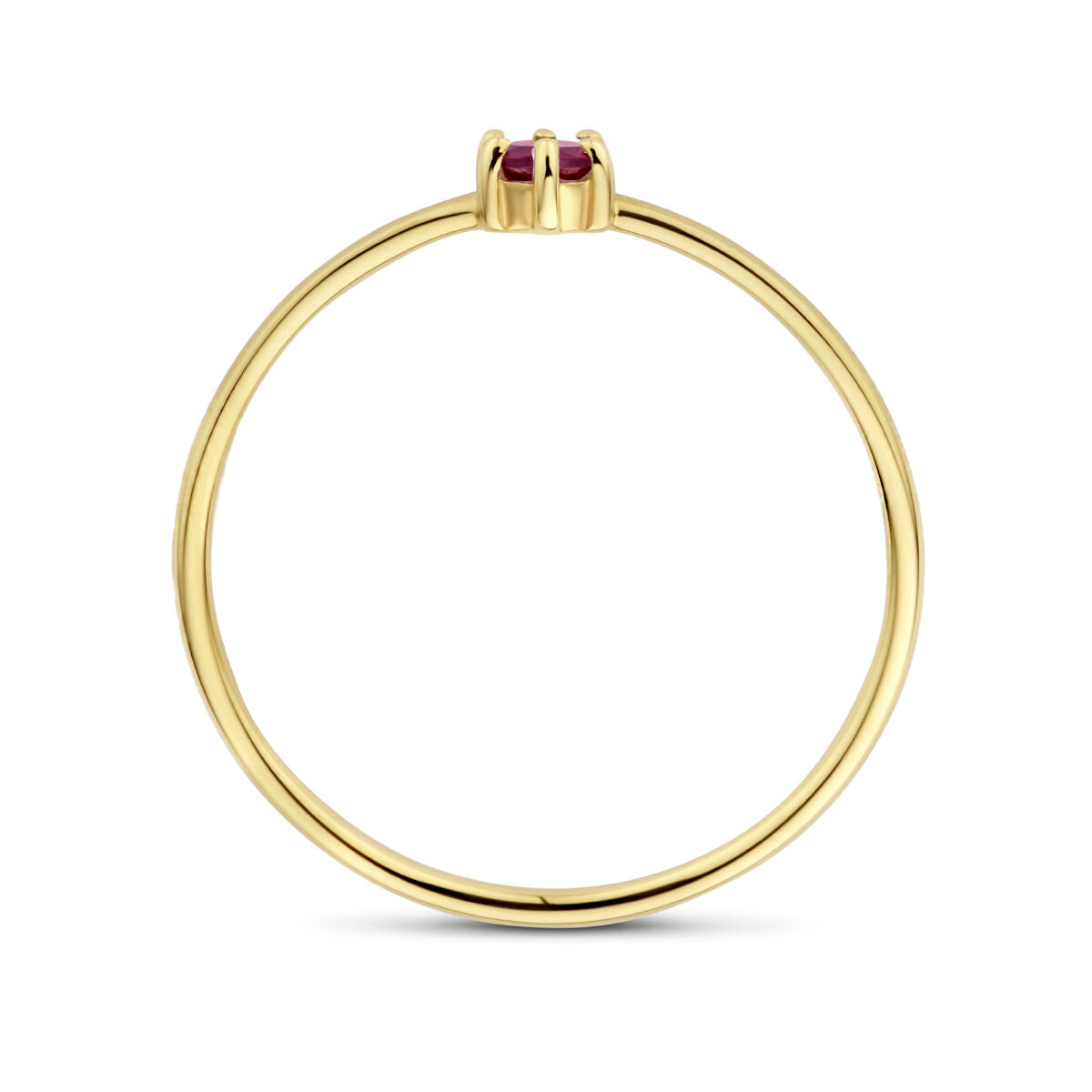 Anello con pietra del mese granato gennaio oro giallo 14K