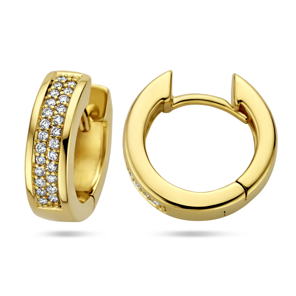 orecchini a cerchio con diamante 0.25ct (2x0.125ct) h si 14K oro giallo