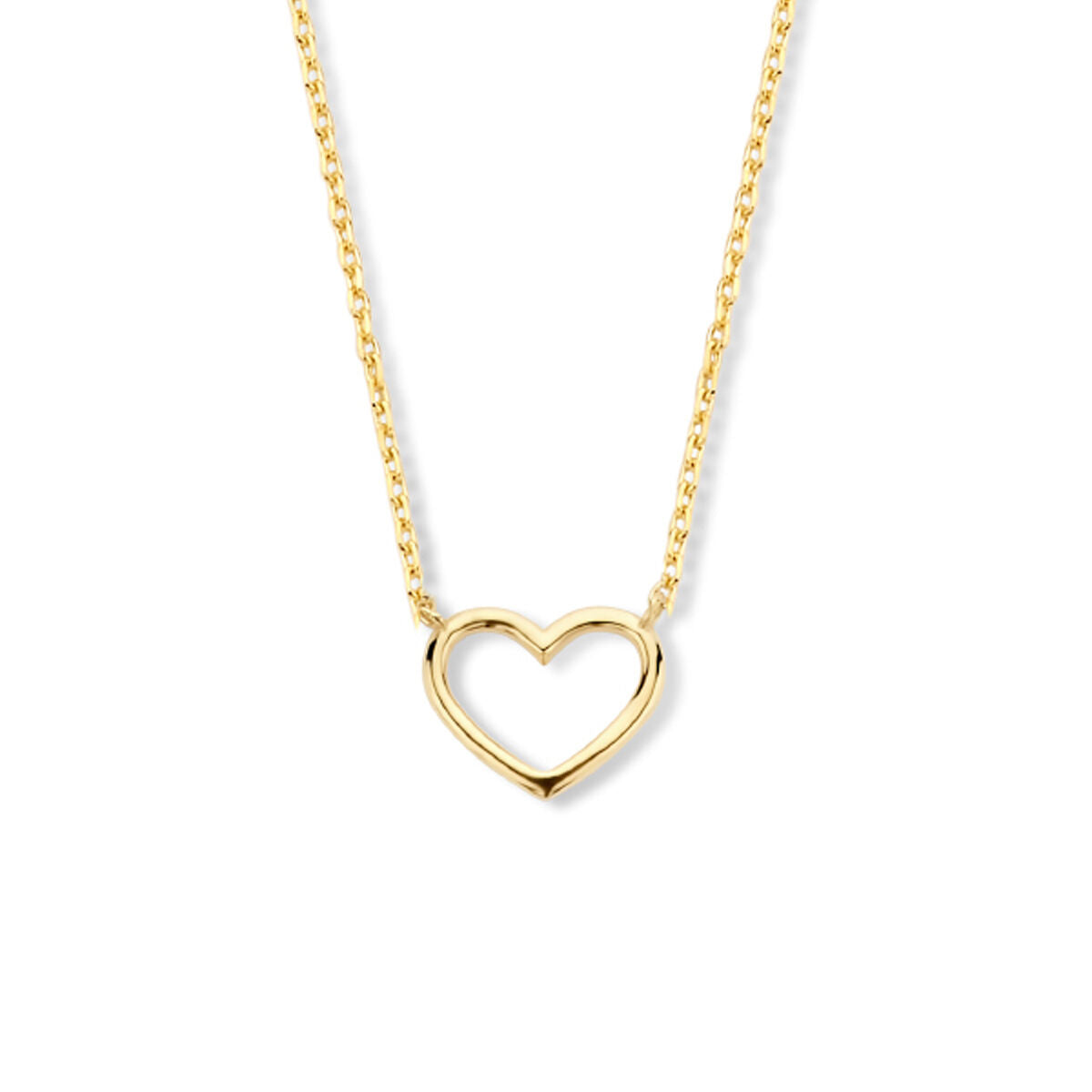 Collana in oro 14K con pendente a forma di cuore.