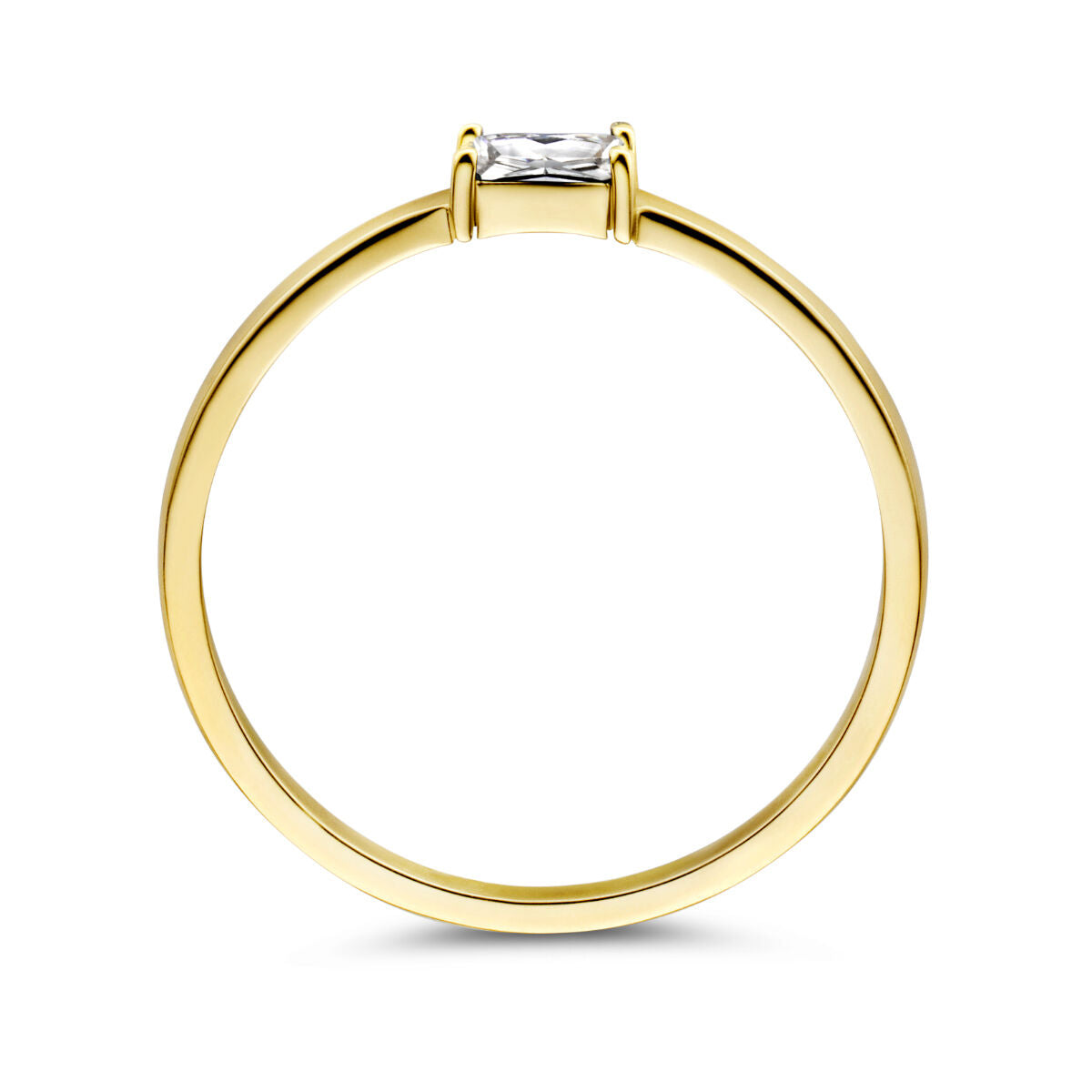 anello con pietra portafortuna zircone aprile 14K oro giallo