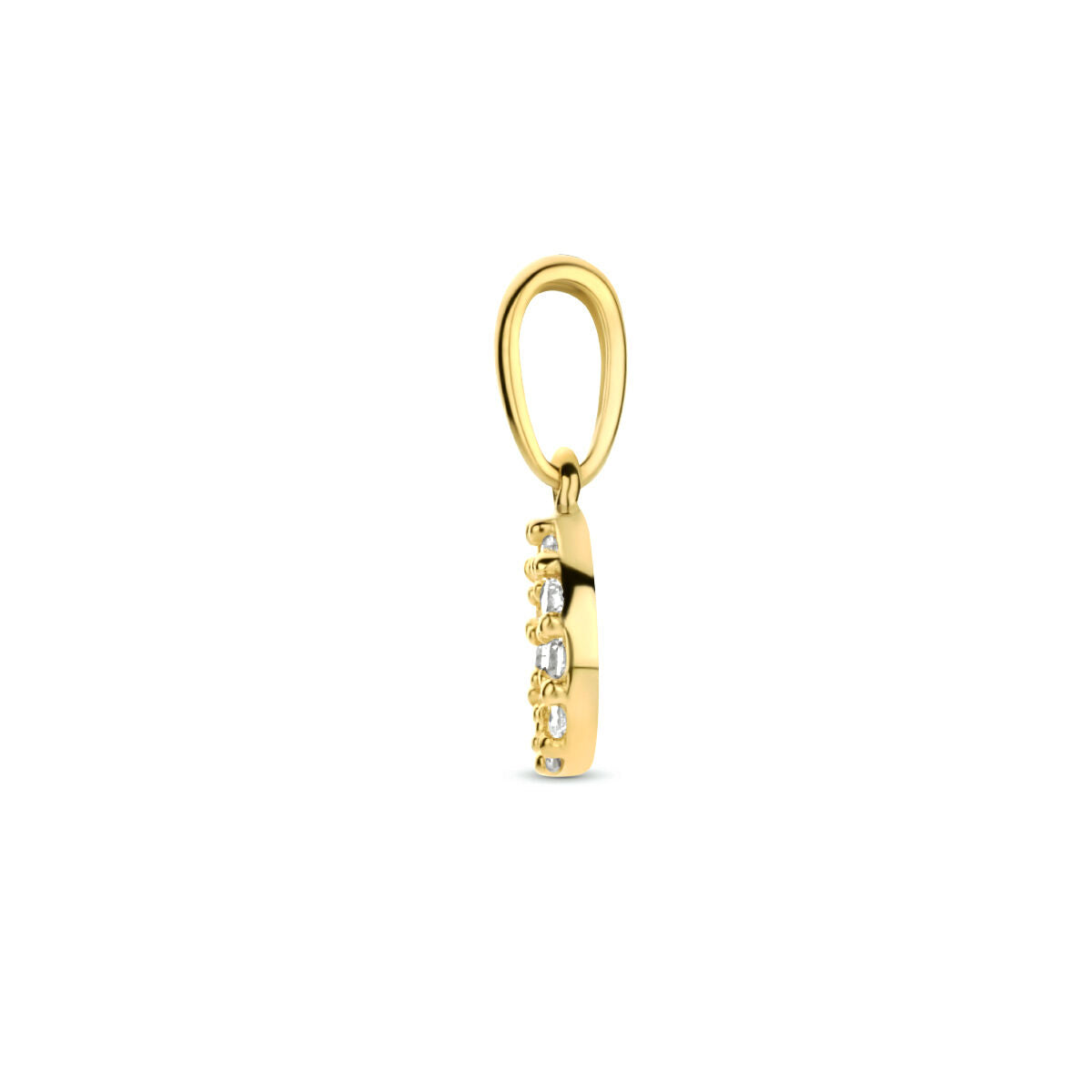 ciondolo tondino zircone 14K oro giallo