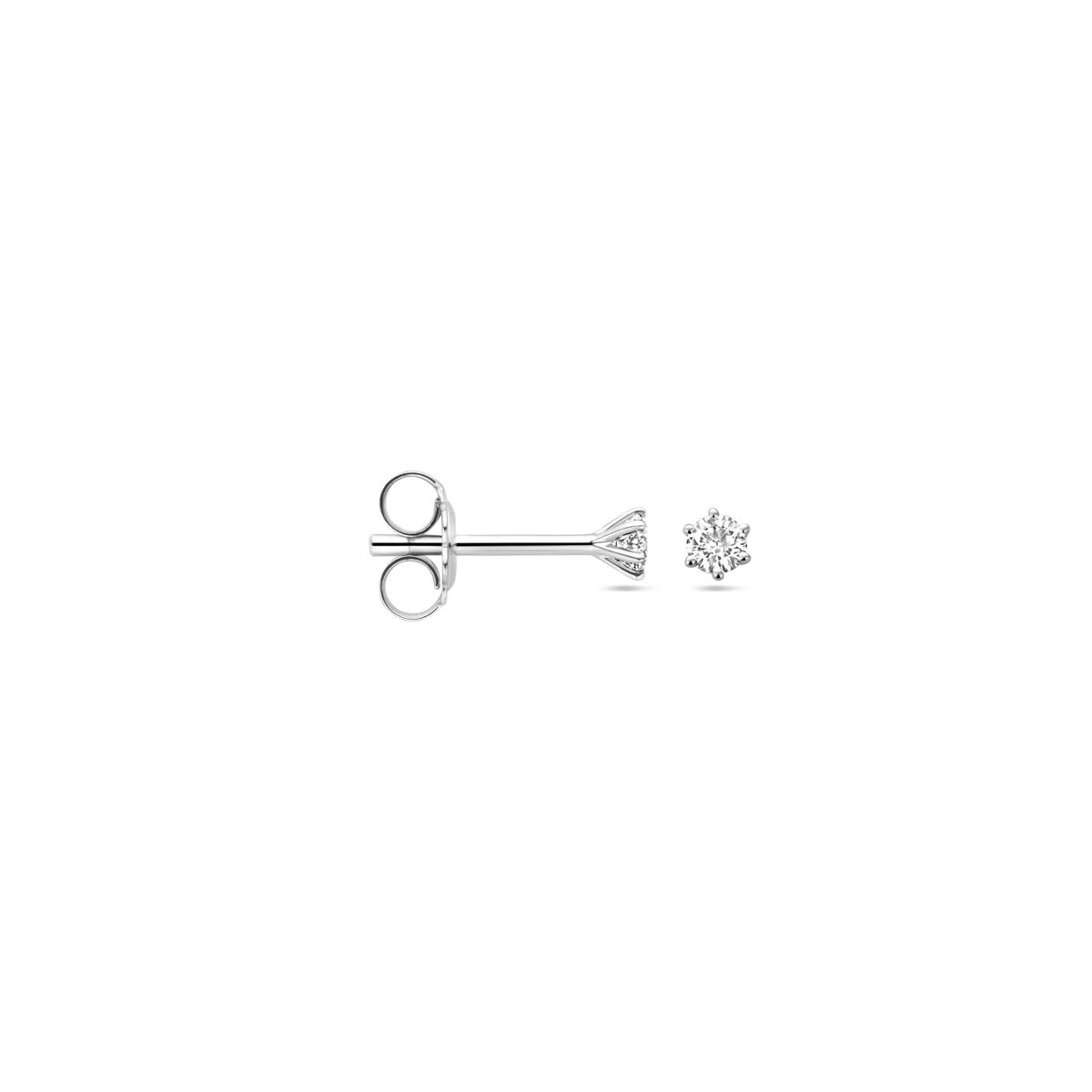 orecchini a bottone diamante h si oro bianco 14K