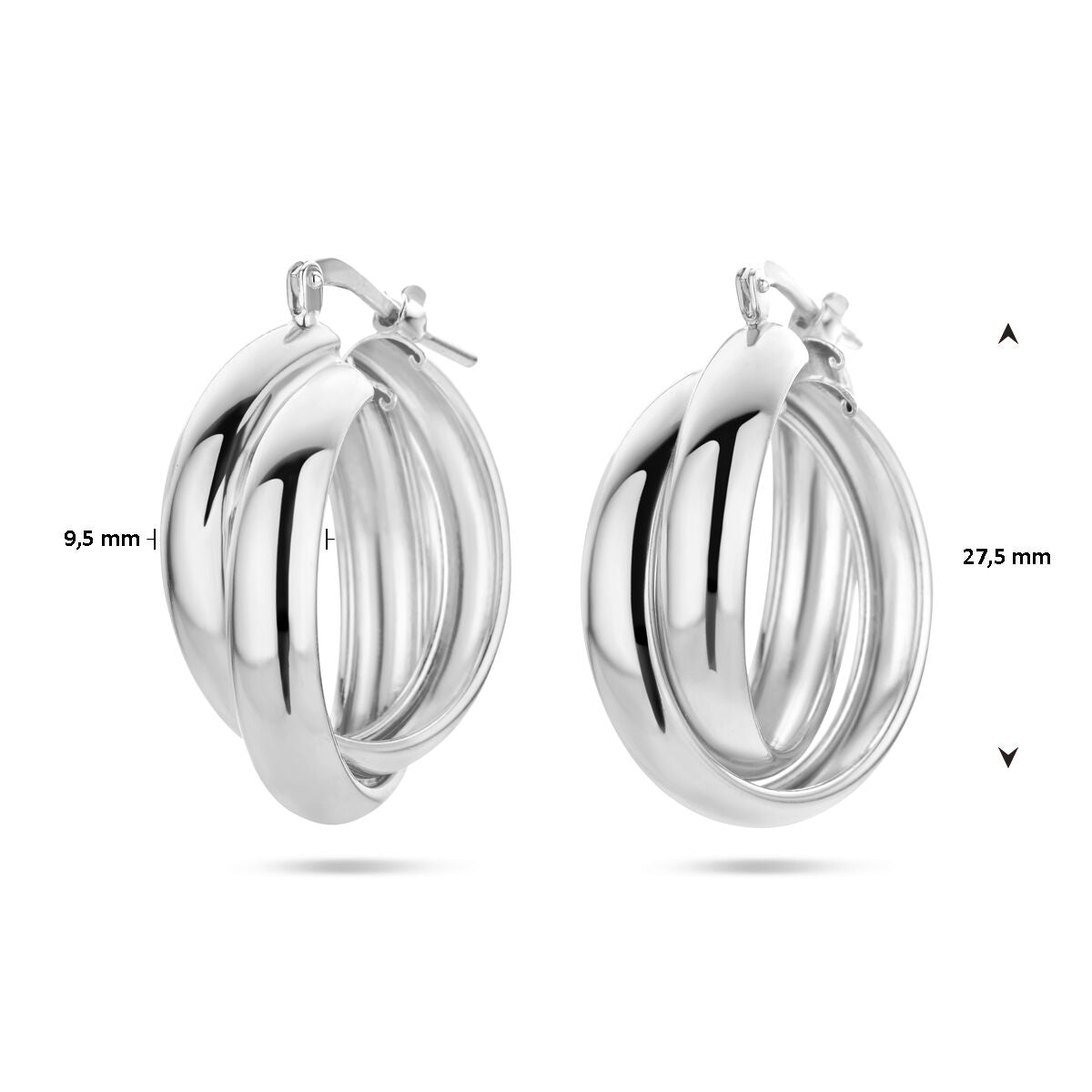 orecchini a cerchio argento rodiato