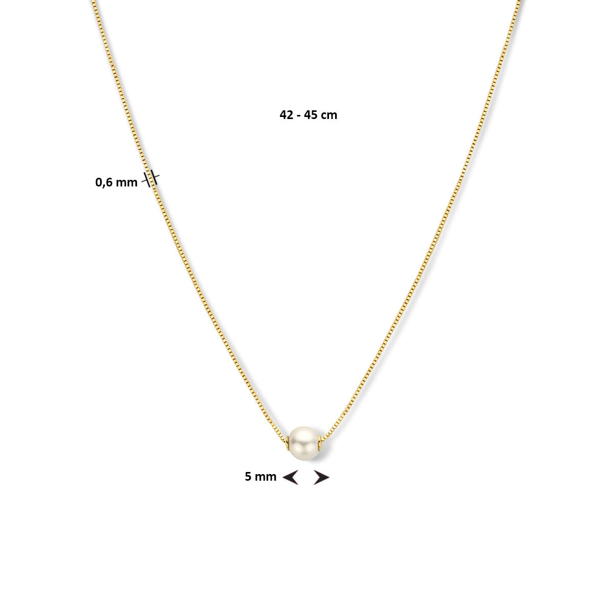 collana perla 42 - 45 cm oro giallo 14K