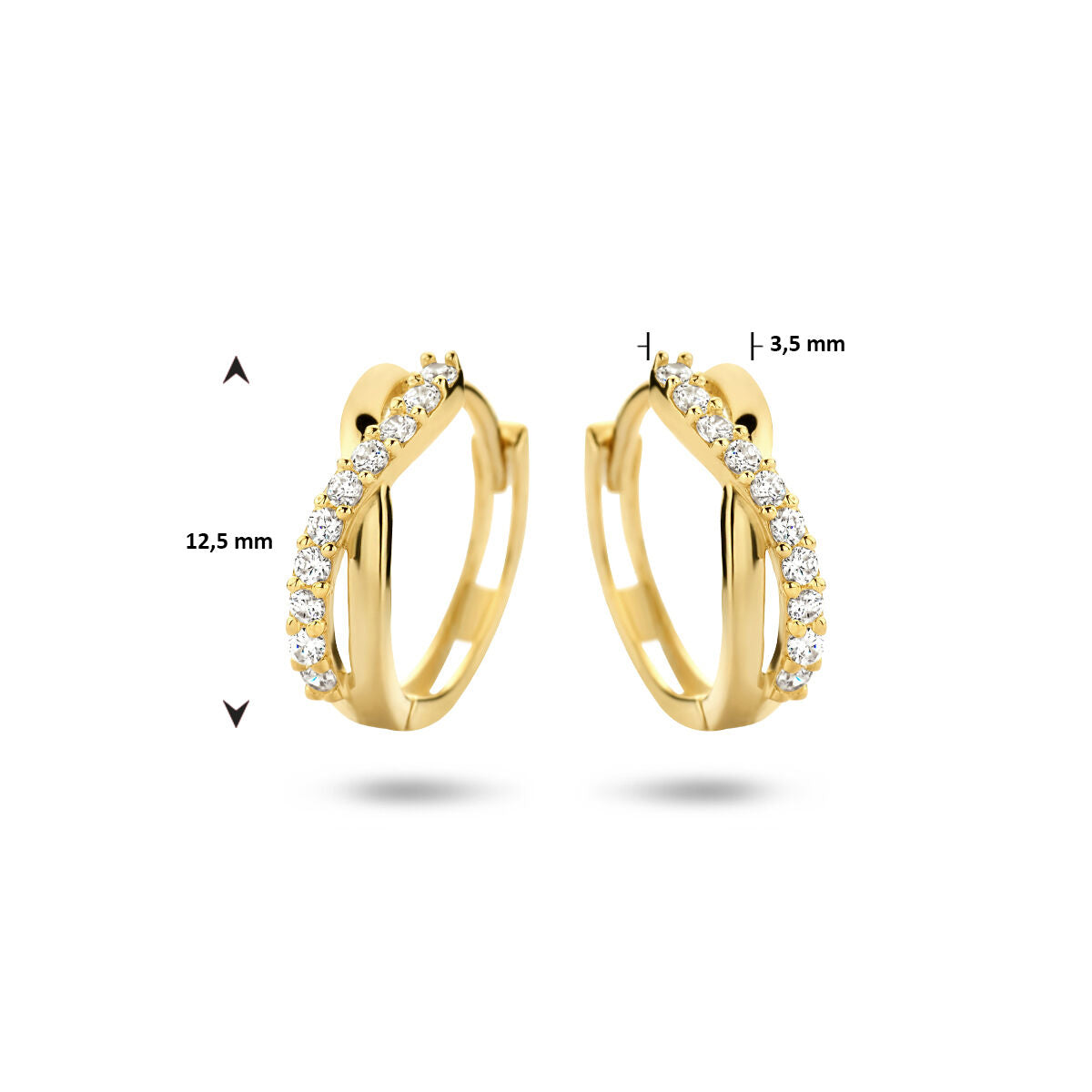 orecchini a clip zircone oro giallo 14K
