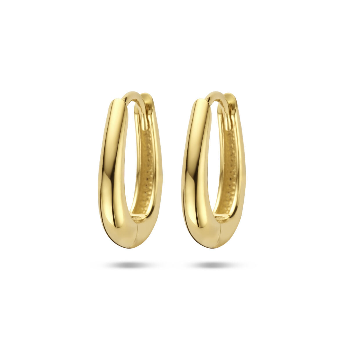 Orecchini alla creola in oro giallo 14K con finitura lucida.