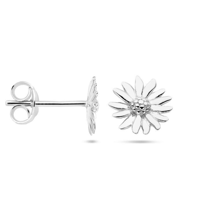 oorknoppen madeliefje zilver gerhodineerd