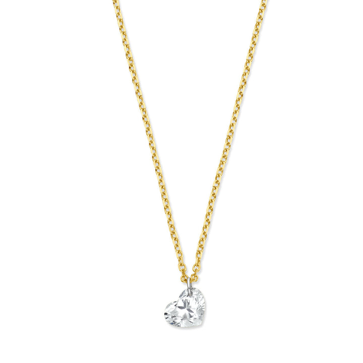 Gouden dames ketting hart diamant 18K