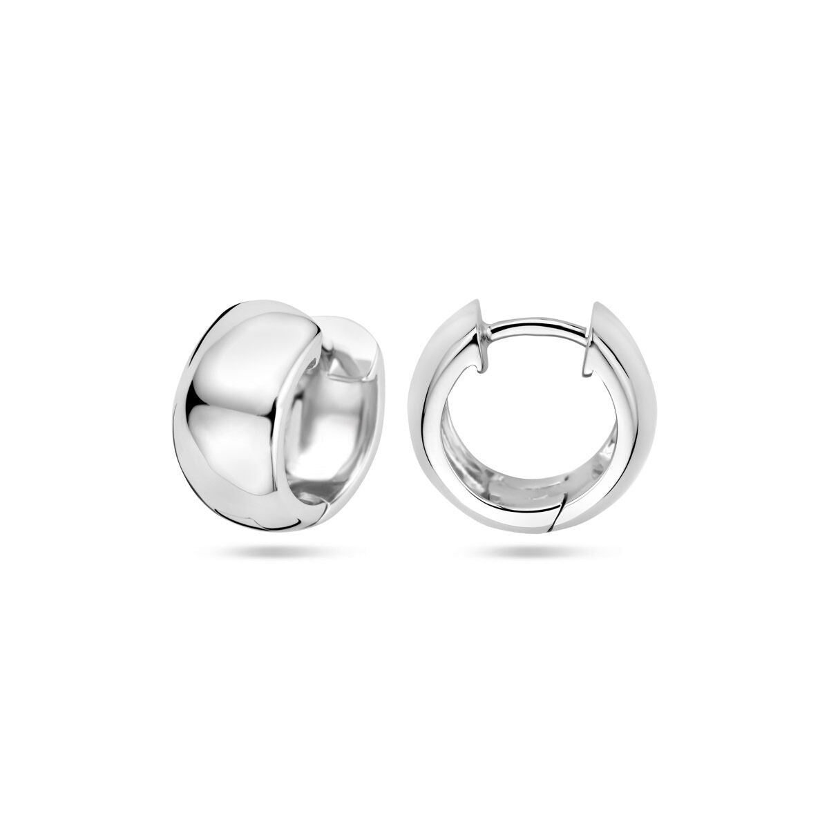 orecchini a cerchio a scatto 13,5 mm argento rodiato