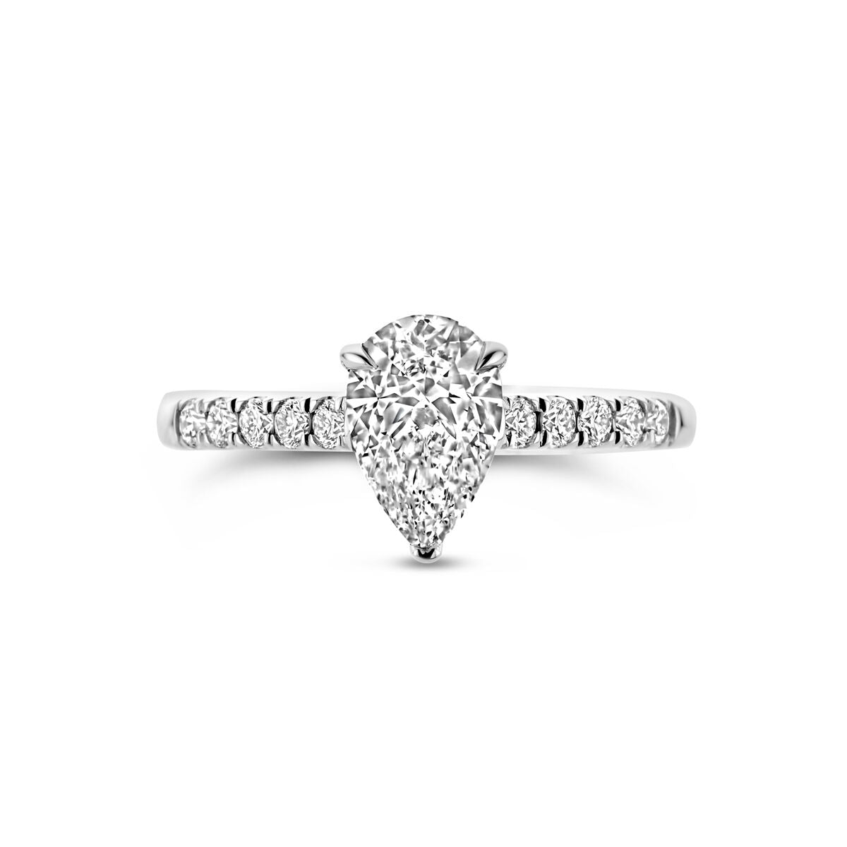 anello diamante lab grown 1.22ct h si oro bianco 14K