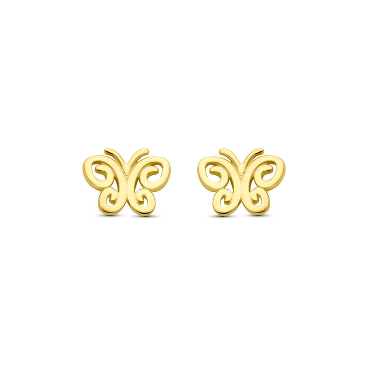 oorknoppen vlinders 5,5 mm 14K geelgoud