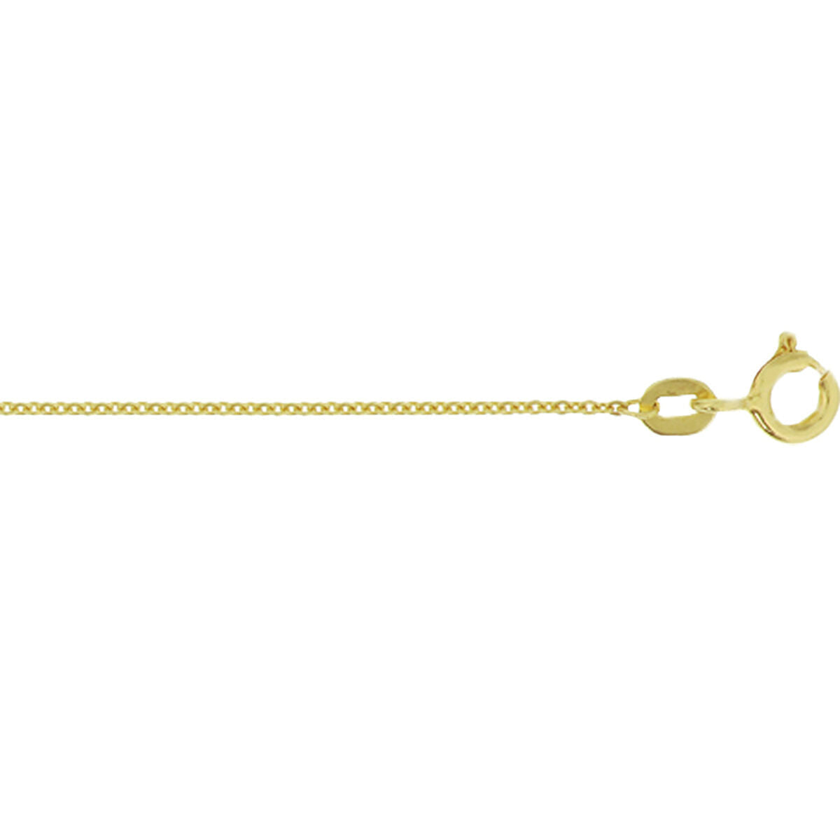 Collana anker piatta in oro giallo 14K, lunghezza 41-43-45 cm, con chiusura a moschettone.