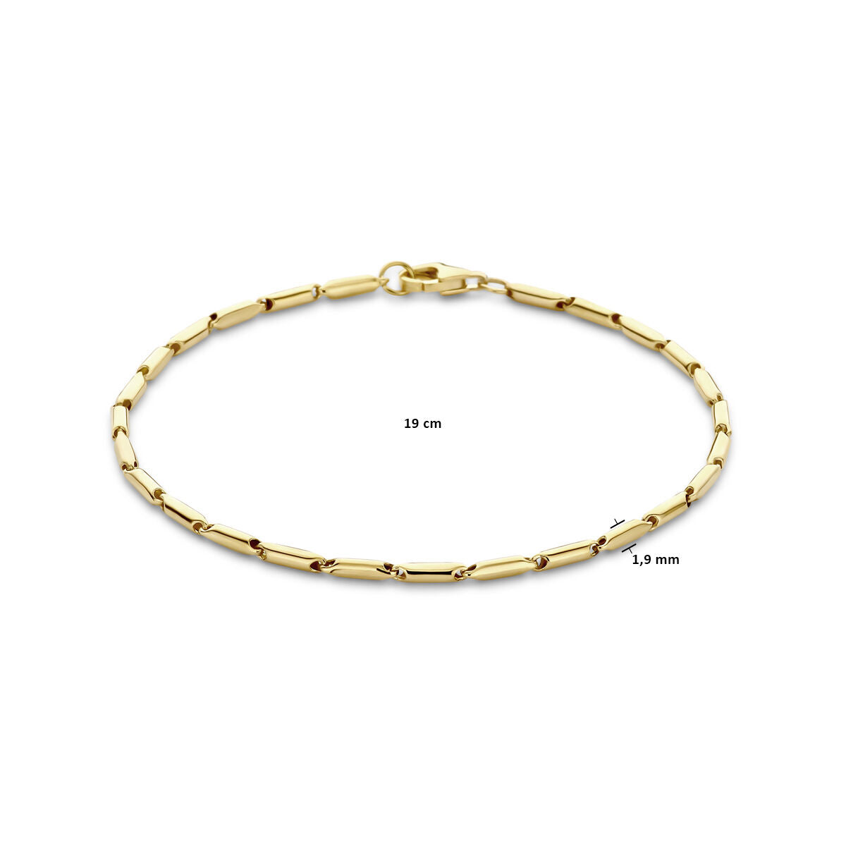 bracciale 1,9 mm 19 cm oro giallo 14K