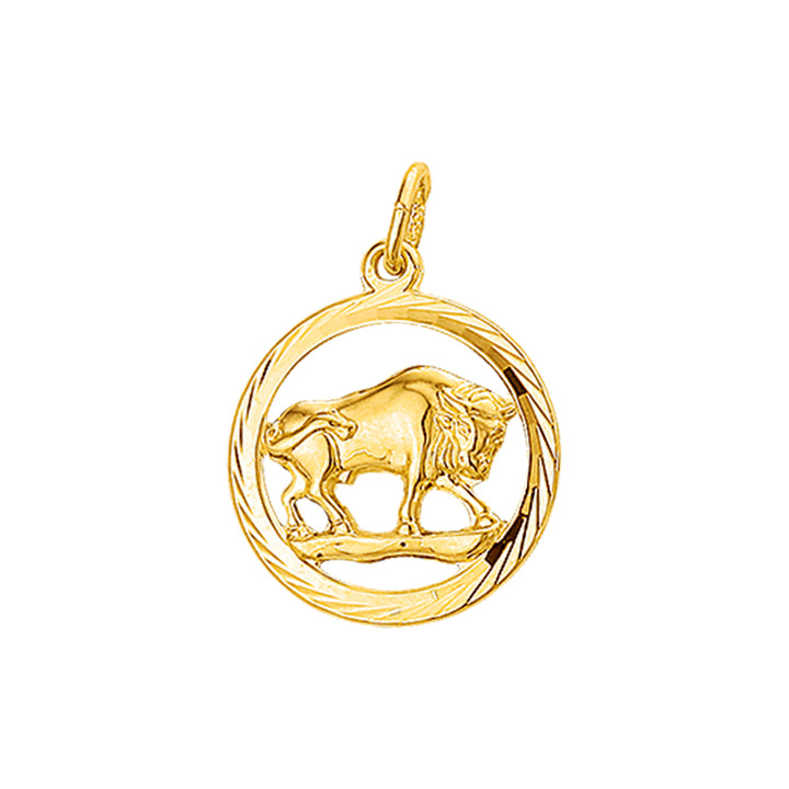 hanger sterrenbeeld stier gediamanteerd 14K geelgoud