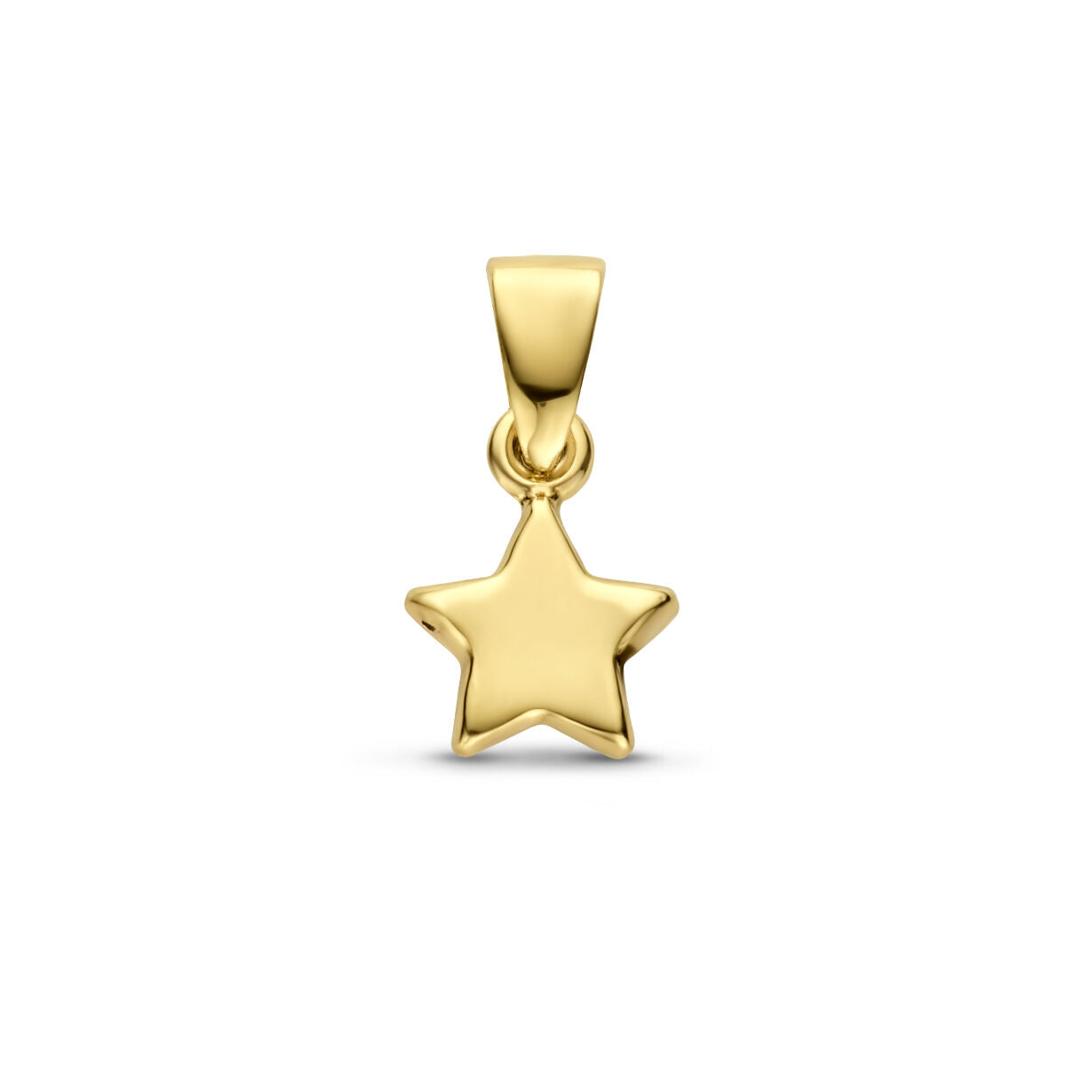 Ciondolo a forma di stella in oro giallo 14K lucido.