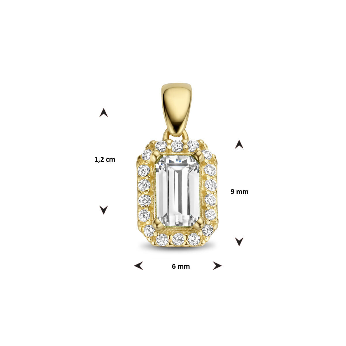 ciondolo zircone halo oro giallo 14K