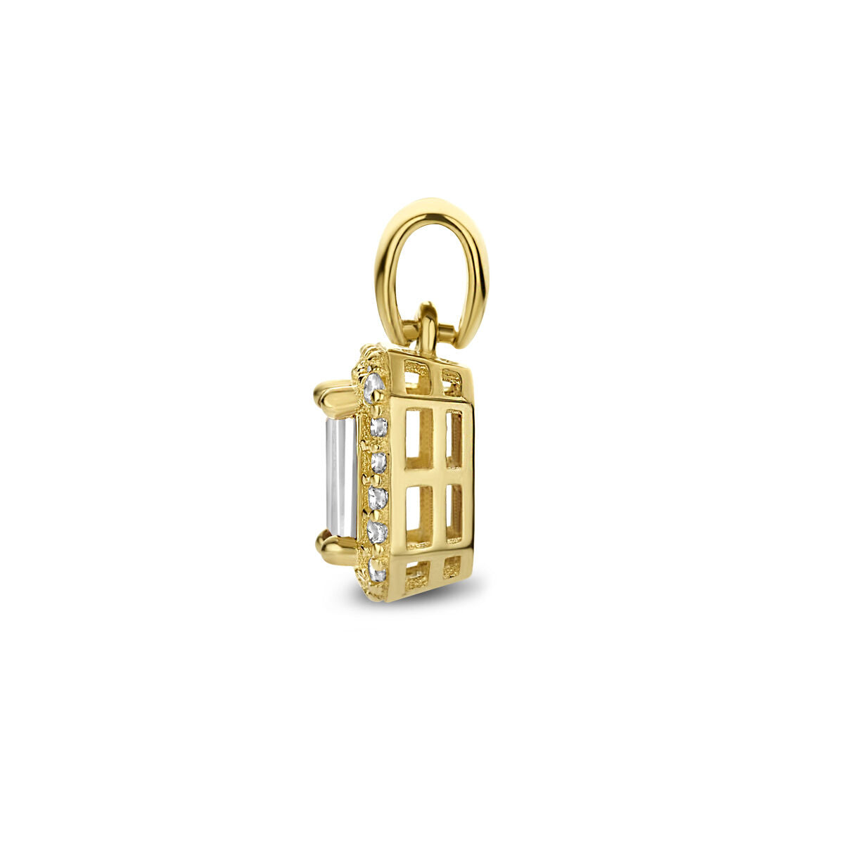 ciondolo zircone halo oro giallo 14K
