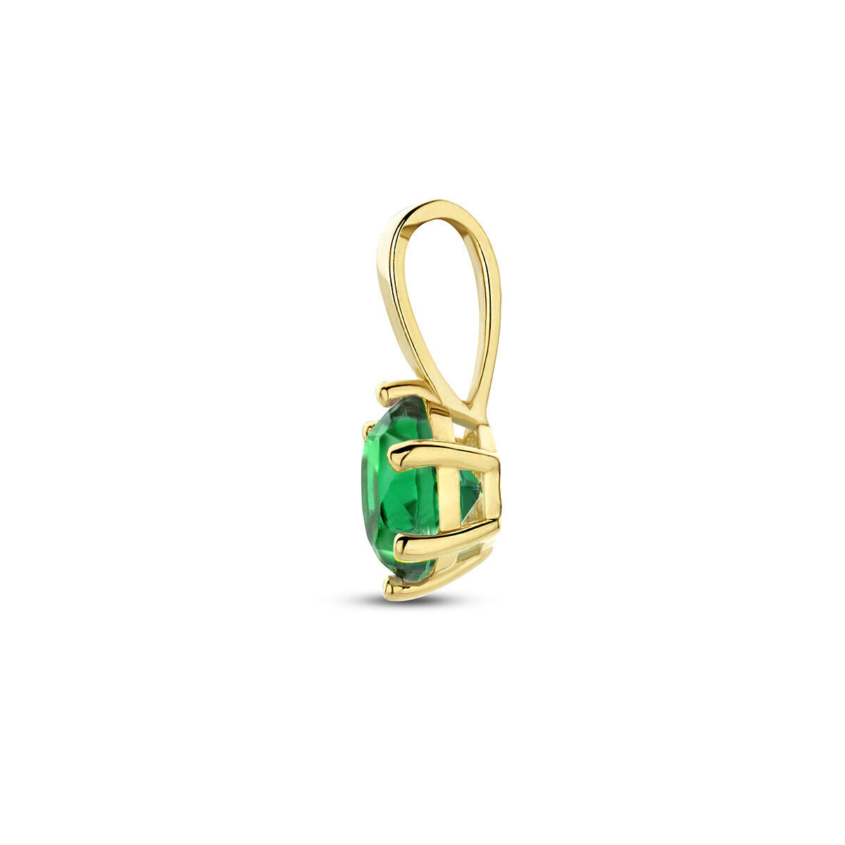 ciondolo con pietra portafortuna zirconia oro giallo 14K
