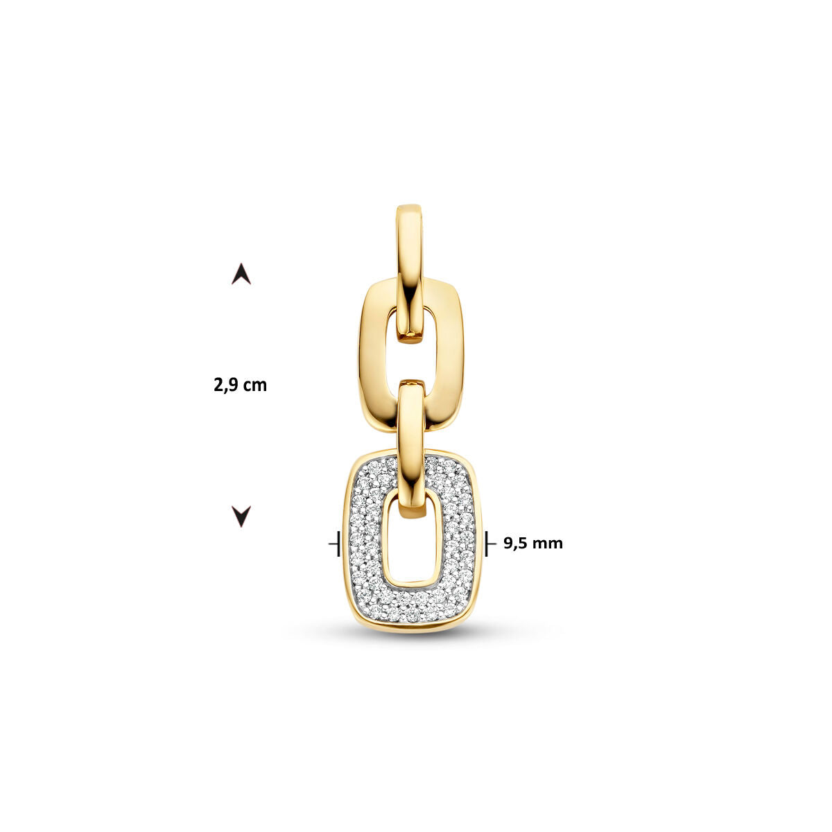 ciondolo a maglia con diamante 0.18ct h si 14K oro giallo