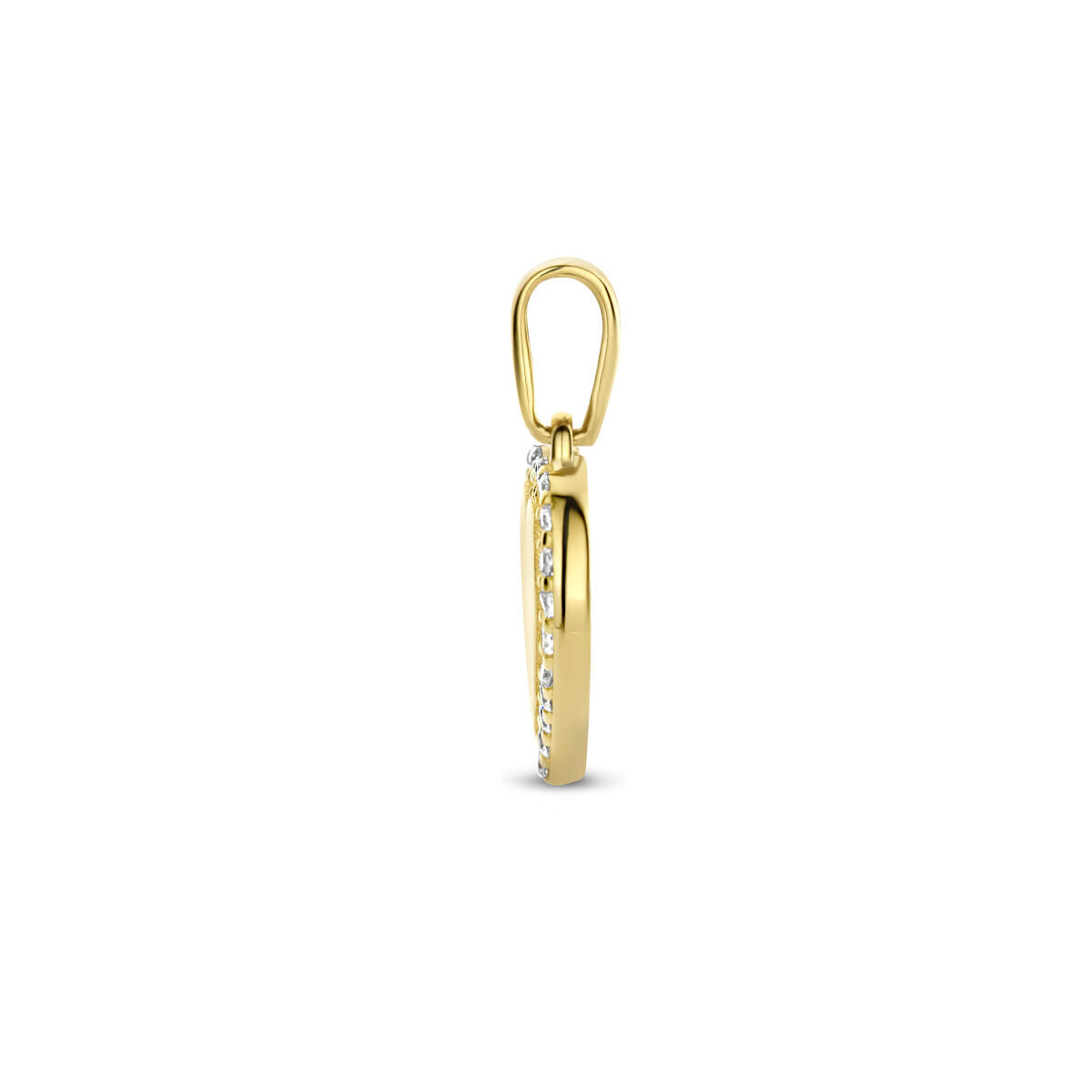 Ciondolo cuore zirconia 14K oro giallo