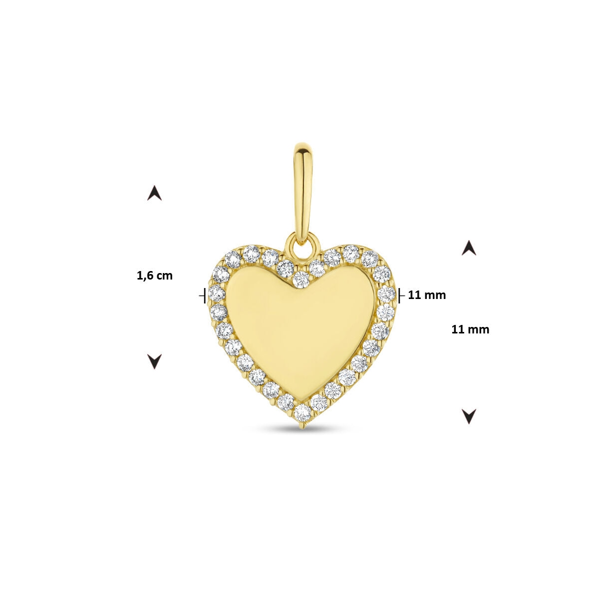 ciondolo cuore zirconia oro giallo 14K