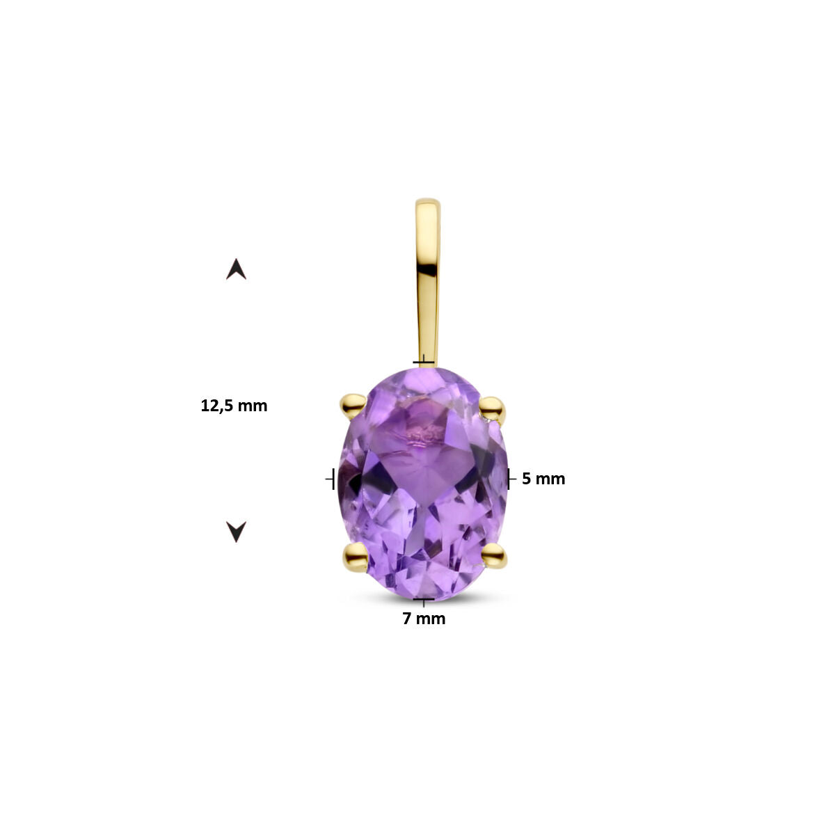 ciondolo con pietra portafortuna 14K oro giallo