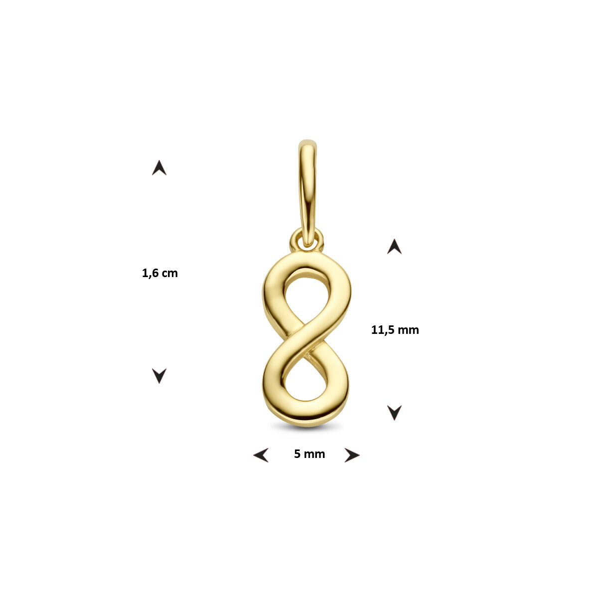 ciondolo infinity oro giallo 14K