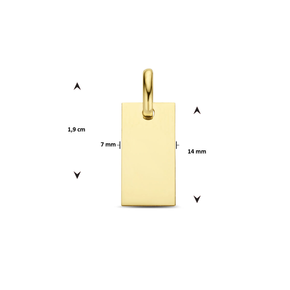 ciondolo da incidere rettangolo oro giallo 14K