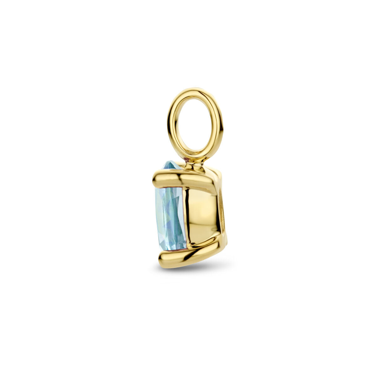 ciondolo topazio blu oro giallo 14K