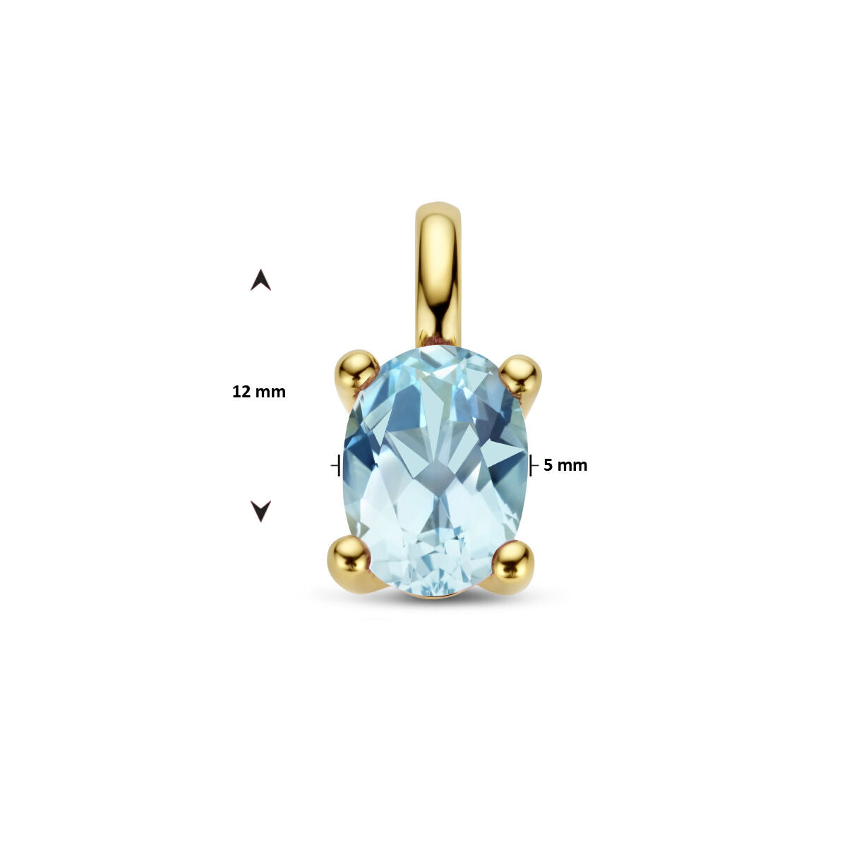 ciondolo topazio blu oro giallo 14K